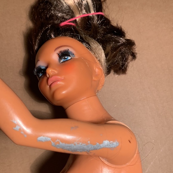 Rare Vintage IDEAL TUESDAY TAYLOR DOLL (?) Blonde/Black Hair Head w defects!🚩 - Picture 5 of 17